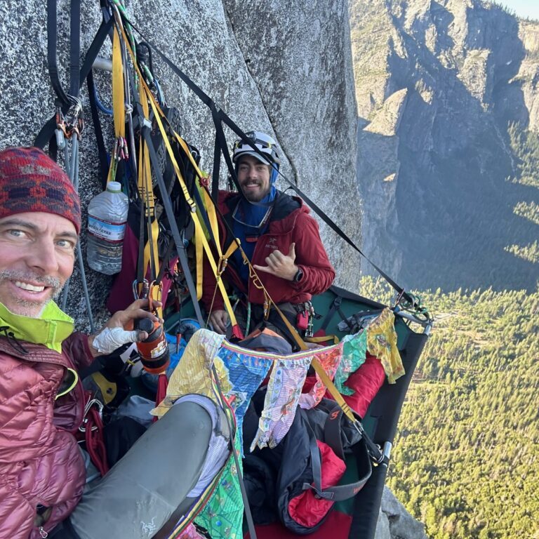 Manley Feinberg II on a portaledge on El Capitan, CPAE Speaker Hall of Fame inductee